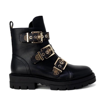 Black Ankle Boots with Buckle/Bow Detail