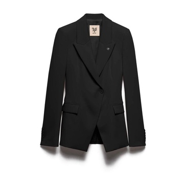 Black Bella Blazer with Peak Lapels