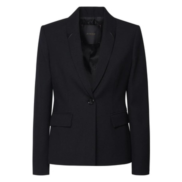Black Double-Breasted Jacket with Lapels