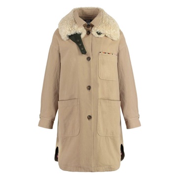 Canvas Parka with Removable Fur Collar