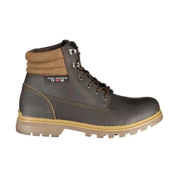 Laced Boots with Contrast Details and Logo