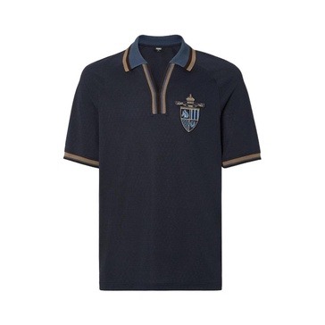 Dark blue FF jacquard polo shirt