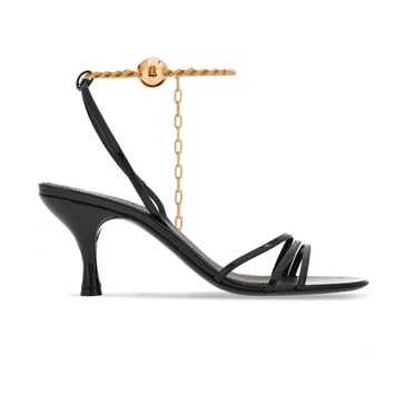 Black Patent High Heel Sandals