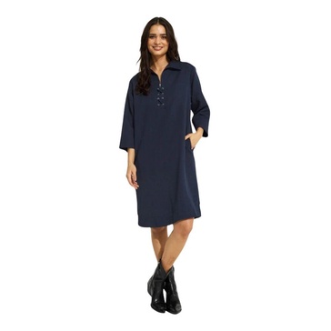 Navy Bea Dress with Soft Silhouette