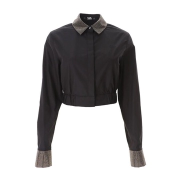 Rhinestone Cropped Shirt