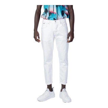 White Zip/Button Fastening Plain Jeans