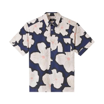 Floral Shirt with Navy Details