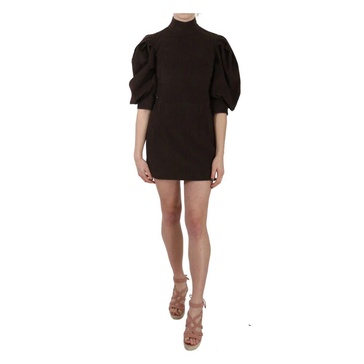 Brown Corduroy Bodycon Cotton Mini Dress