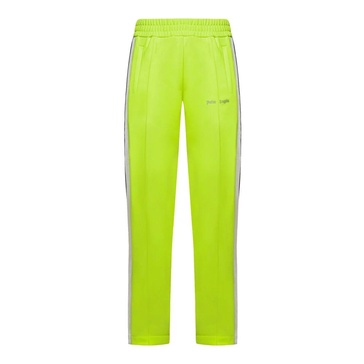 Fluo Yellow Track Pants with Stripes