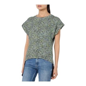 Floral Green T-shirt with Flap Sleeves