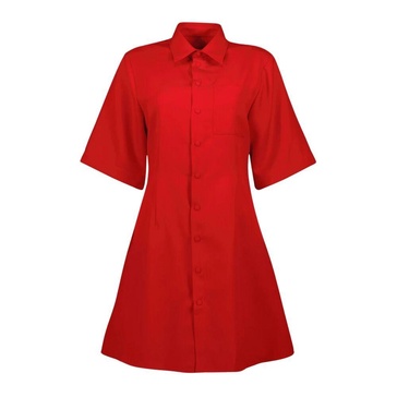 Red Wool Shirt Dress Spring-Summer 2025