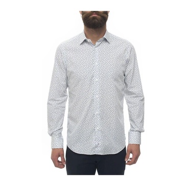 Italian Neck Casual Shirt, Floral Fantasy