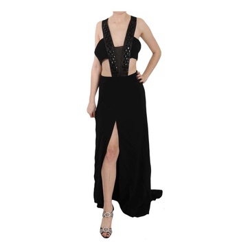 Black Crystal Flare Maxi Dress