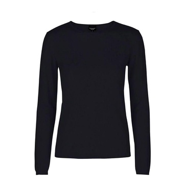 Black Merino Wool Knit Blouse