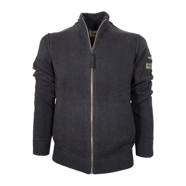 Mens Full Zip Sweater with Dedicated Aviation Patches