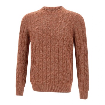 Orange Wool Sweater Crew Neck