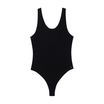 Black Scoop Neck Sleeveless Bodysuit