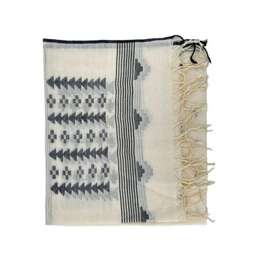 Aztec Pattern White Scarf