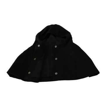 Black Wool Hooded Scarf Wrap