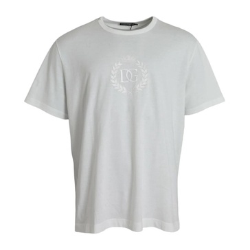 White Cotton Logo Crewneck T-shirt