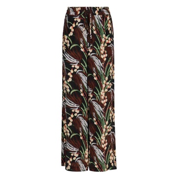 High-rise printed trousers with drawstring waist