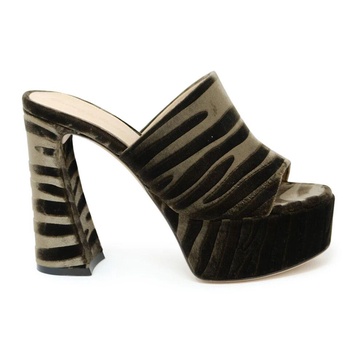 Mink Zebra Print Velvet Pumps
