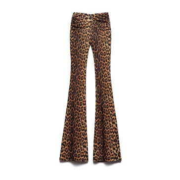 Leila Flare Trousers with All-Over Print