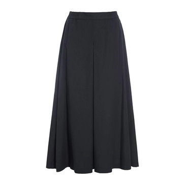 Black Wide Leg Cotton Trousers