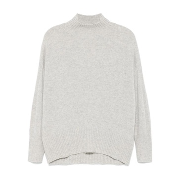 Light Grey Cashmere Sweater Melange Effect