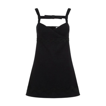 Black Cotton Mini Dress