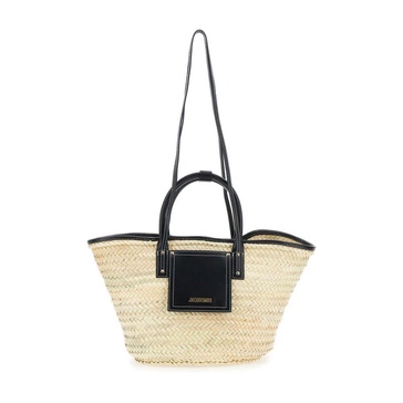 Black Handbag with Logo Lettering