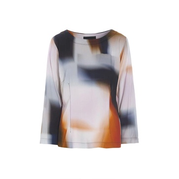 Haru Blouse Block Blur Stripe Pink