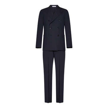 Blue Double-Breasted Blazer and Trousers Set