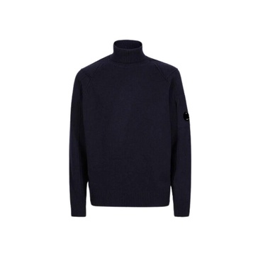 Blue and Green Turtleneck Knitwear