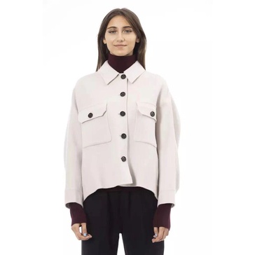 Elegant White Wool Blazer Jacket