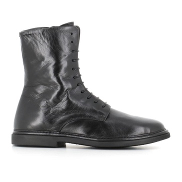 Black Leather Ankle Boots with Zip
