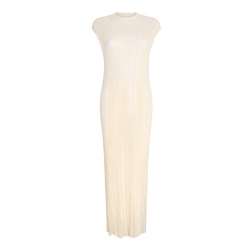 Butter Long Dress with Sheer Details