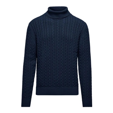 Warm Cotton Cable Knit Mock Neck Turtleneck