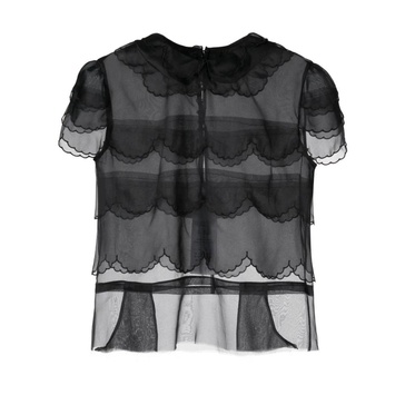 Silk Black Shirt with Roundeck
