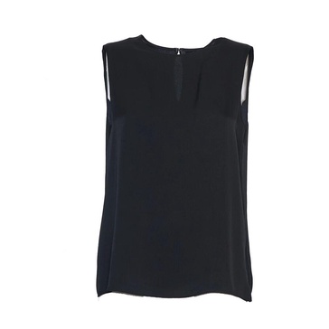 Black Silk Georgette Shell Top