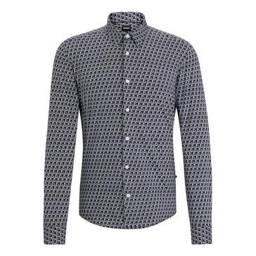 Slim-fit shirt in printed performance-stretch material