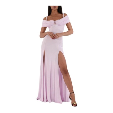 Jersey Crêpe Corset Dress with Draped Shoulders