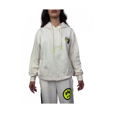 White Sweatshirt with Embroidered Logo and Prints