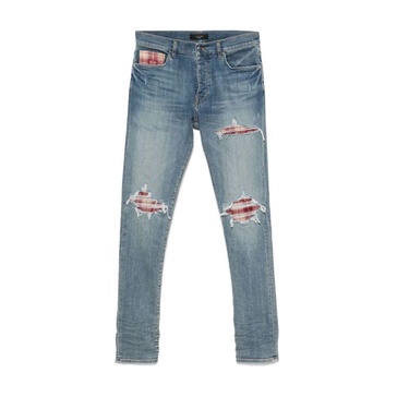 Light Blue Ripped Jeans with Button Fly