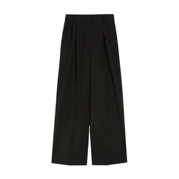 Wide Leg Wool Blend Trousers