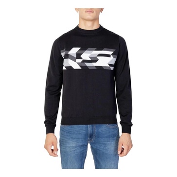 Black Long Sleeve Knitwear for Men