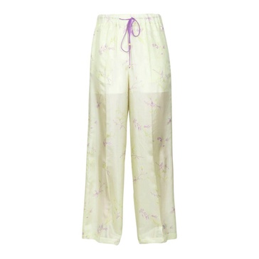 Printed silk wide-leg pants