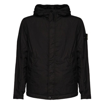 Black Nylon Jacket with Cap