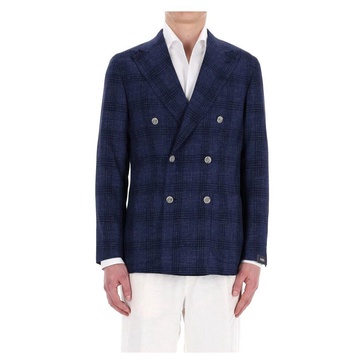 Blue Double-Breasted Tailored Jacket