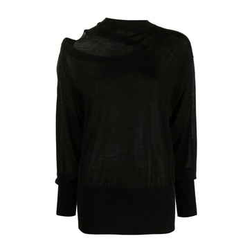 Black Cut-Out Knitted Top